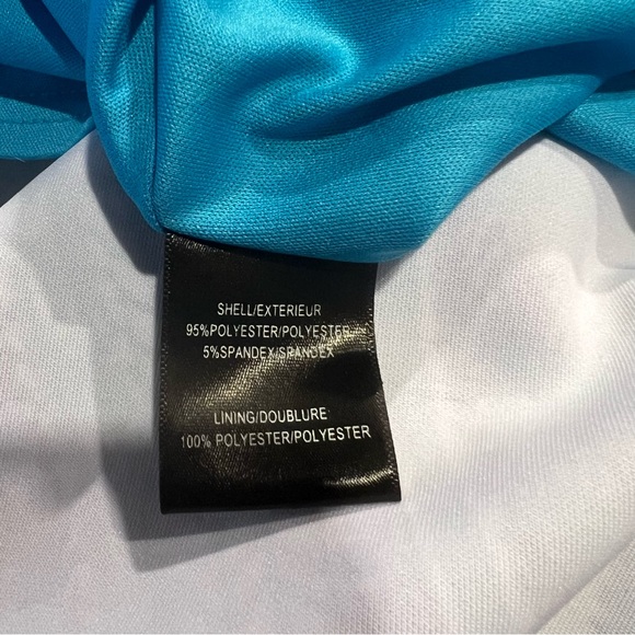 Belle Badgley Mischka Sz 2 Dress Blue Green A Line Flare Starry Night Art Wear - Picture 9 of 12